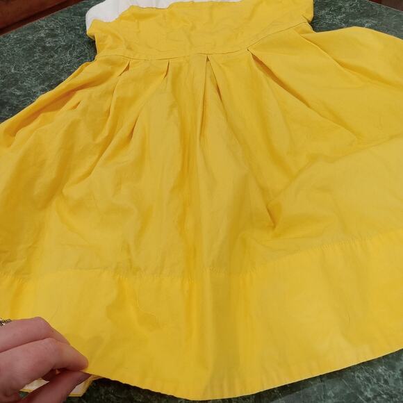 Gap Women's Sleeveless Knee Dress, Size 6, 100% Cotton Yellow And White Pockets - Picture 2 of 12